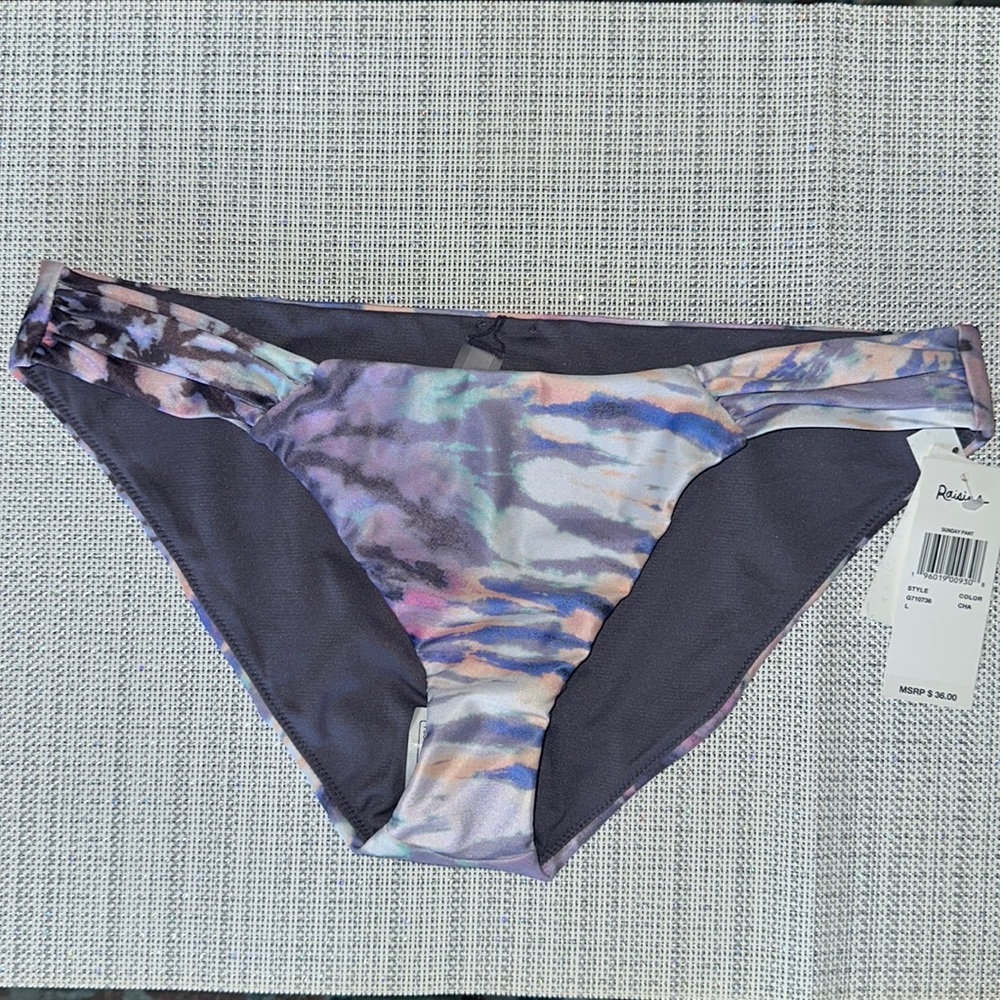 Raisins Sunday Bikini Bottom. All over print. Full‎ Coverage. Ruched details